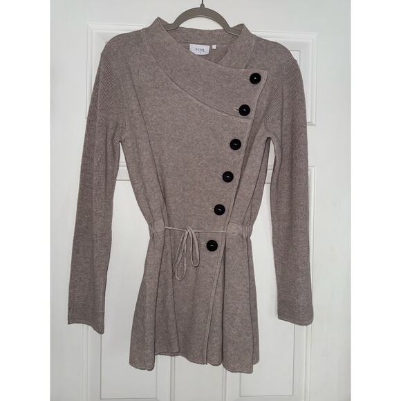 FOIL wool blend front tie cream cardigan - size small - Picture 1 of 8